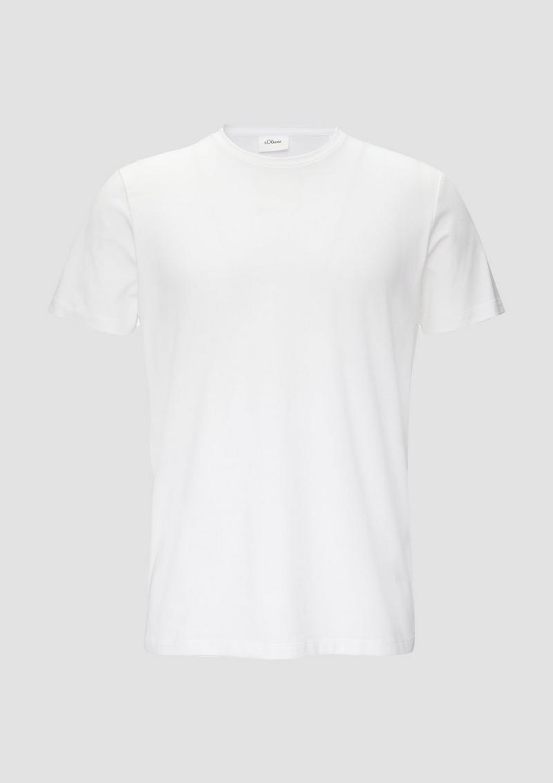 s.Oliver T-Shirt aus Baumwollstretch - weiß