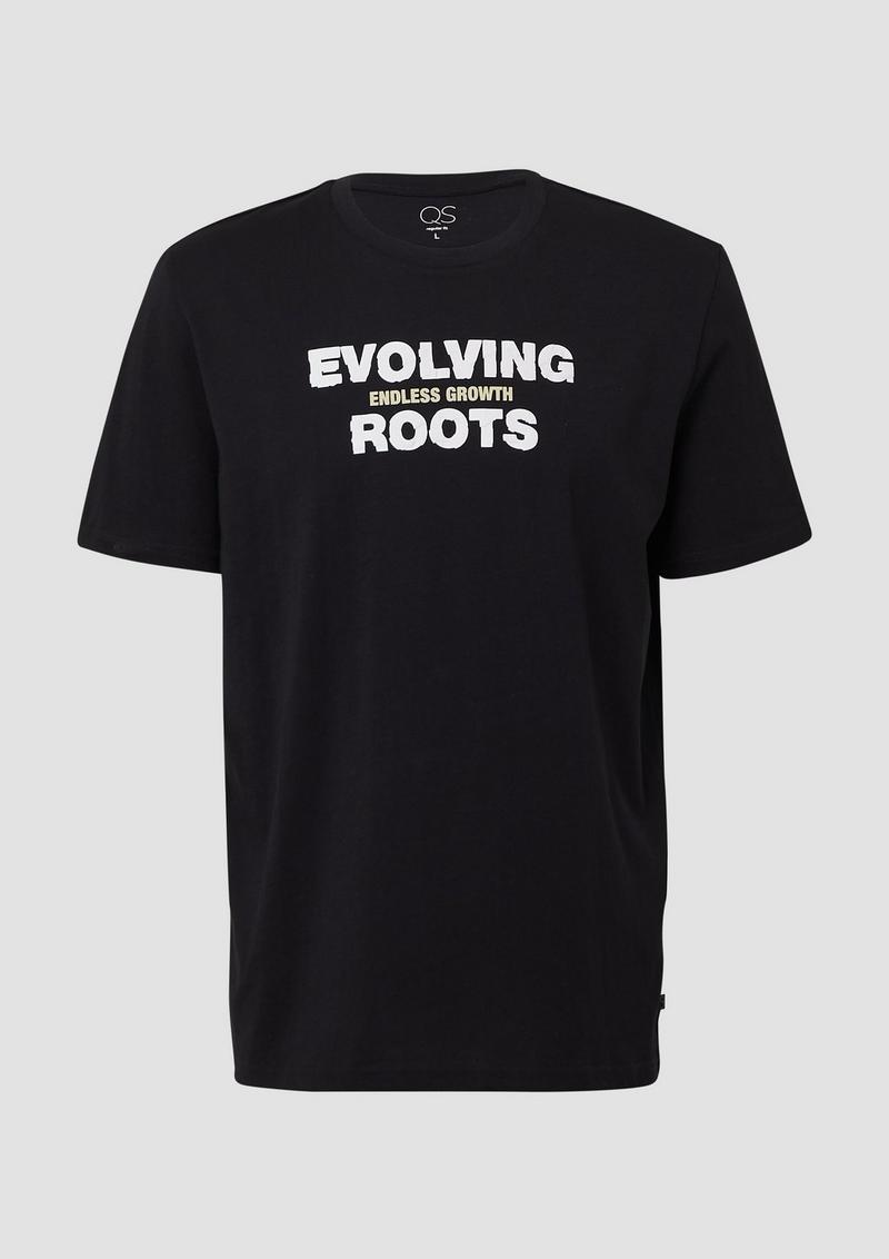 s.Oliver T-Shirt mit Frontprint - schwarz