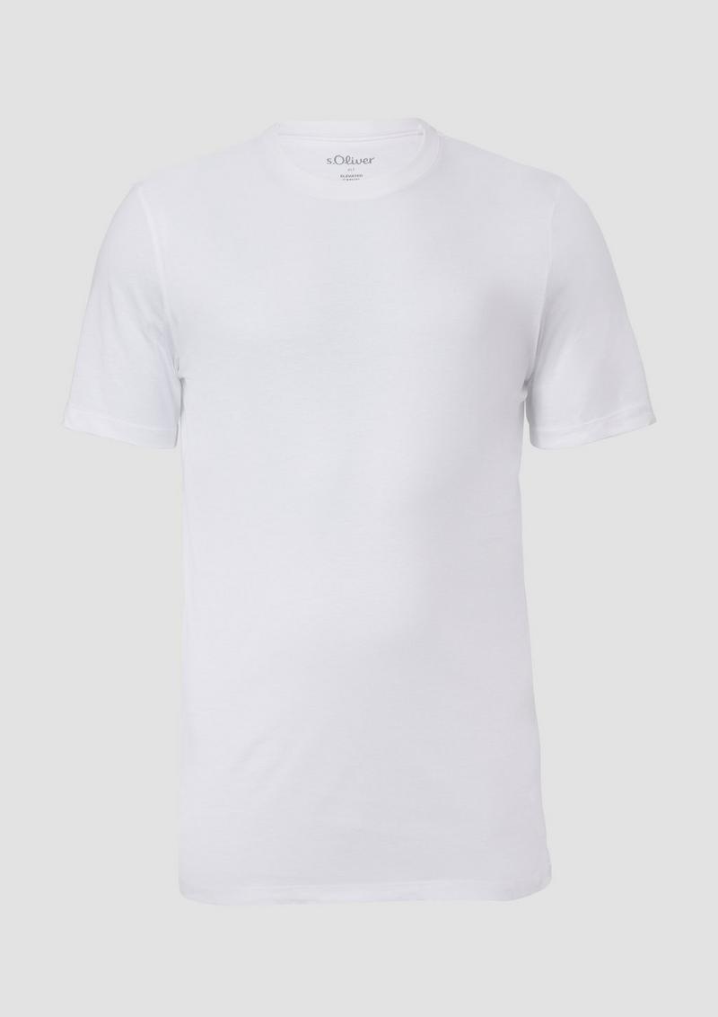 s.Oliver Baumwoll-T-Shirt mit Logo-Print - weiß