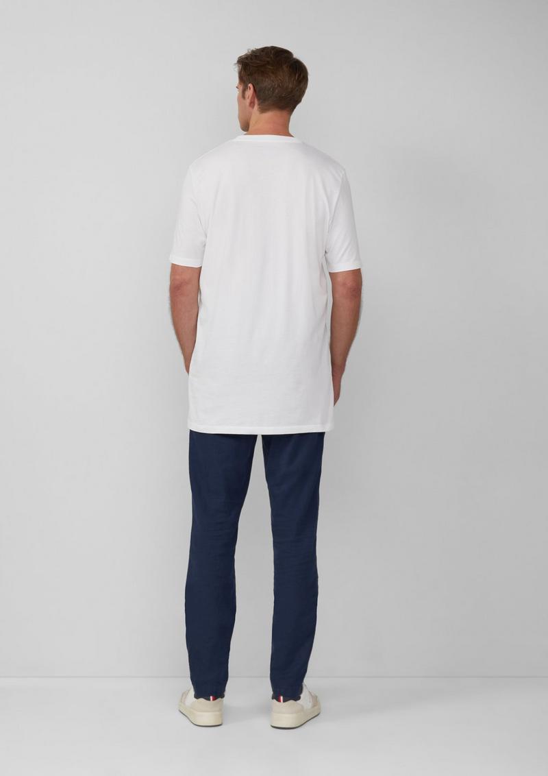 s.Oliver Baumwoll-T-Shirt mit Logo-Print - weiß