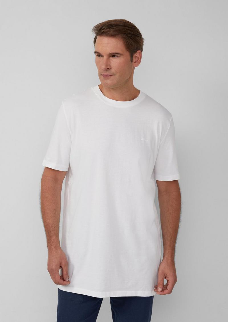 s.Oliver Baumwoll-T-Shirt mit Logo-Print - weiß