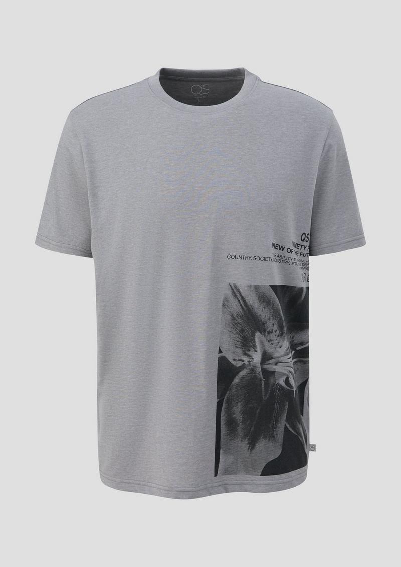 s.Oliver Jersey T-Shirt mit Frontprint - taubengrau