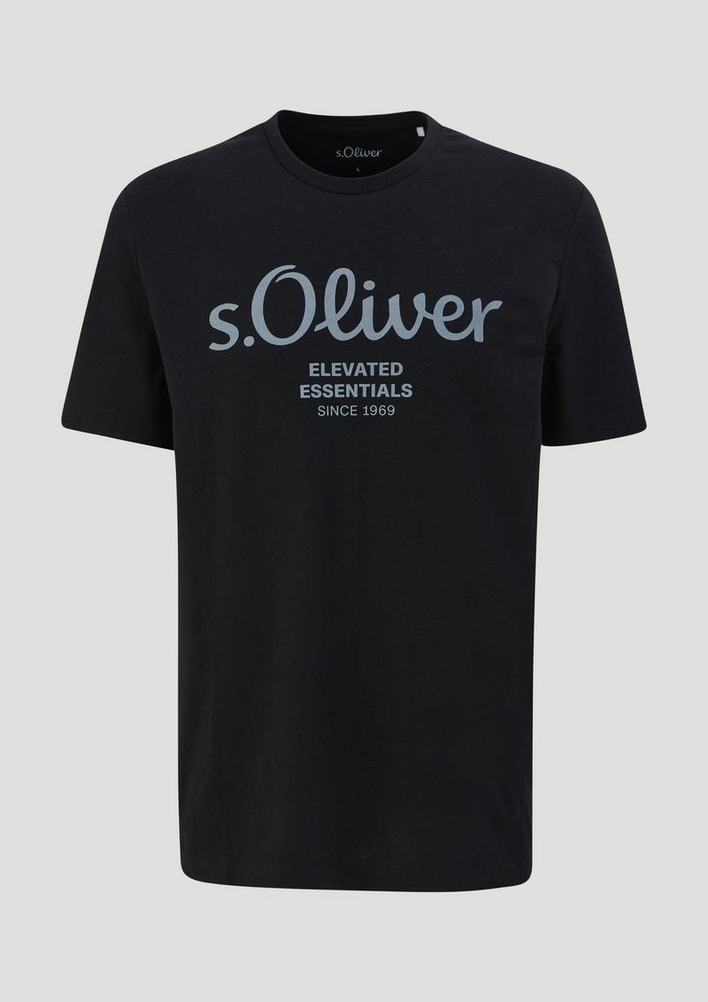 s.Oliver T-Shirt mit Logo-Print - schwarz
