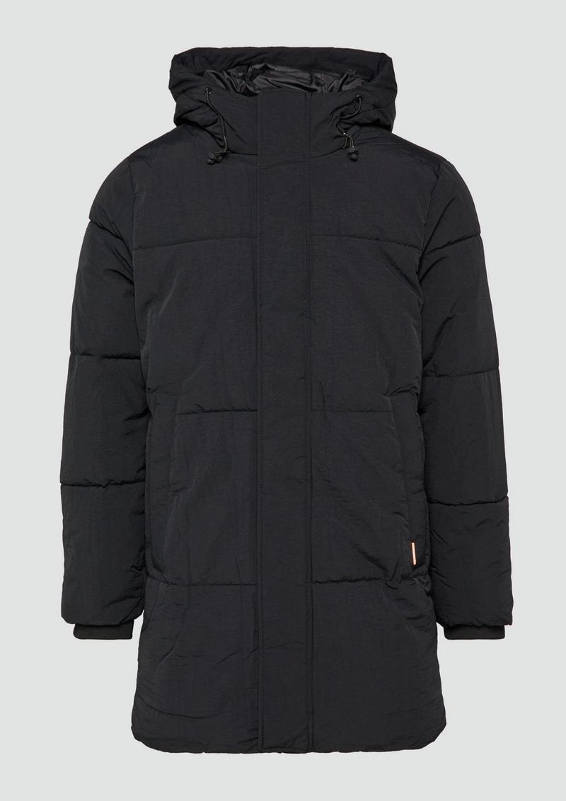 s.Oliver Gesteppter Outdoor-Mantel mit Kapuze - schwarz
