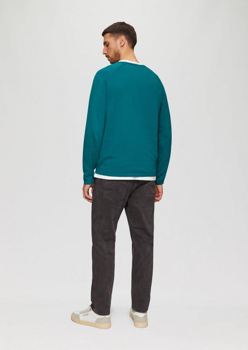 s.Oliver Feinstrickpullover mit Raglanärmeln - petrol