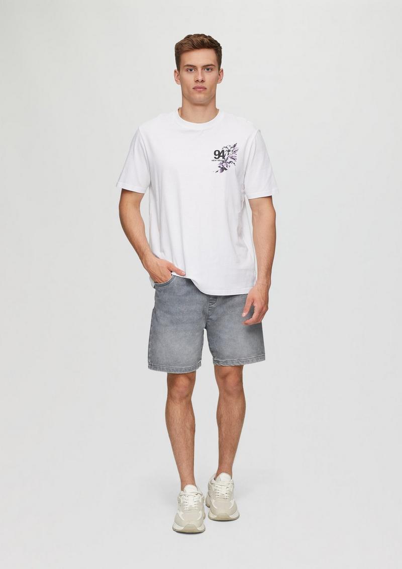 s.Oliver Baumwollshirt mit Brustprint - weiß