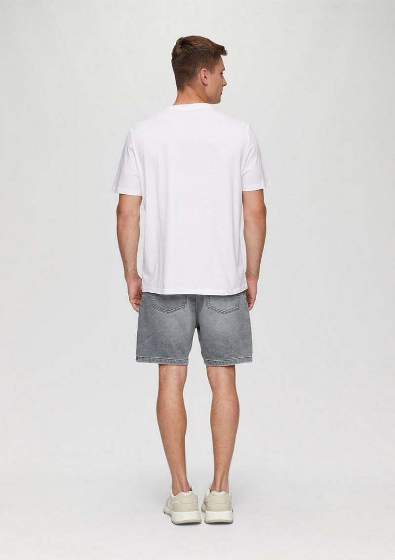 s.Oliver Baumwollshirt mit Brustprint - weiß