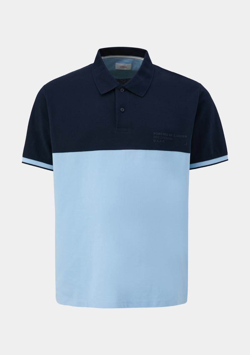 s.Oliver Poloshirt mit Statement-Print - navy