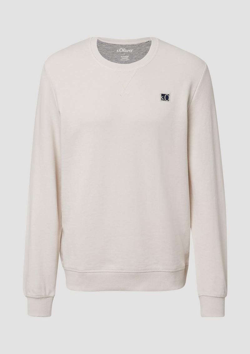 s.Oliver Sweatshirt aus Baumwollmix mit Crew Neck - hellgrau
