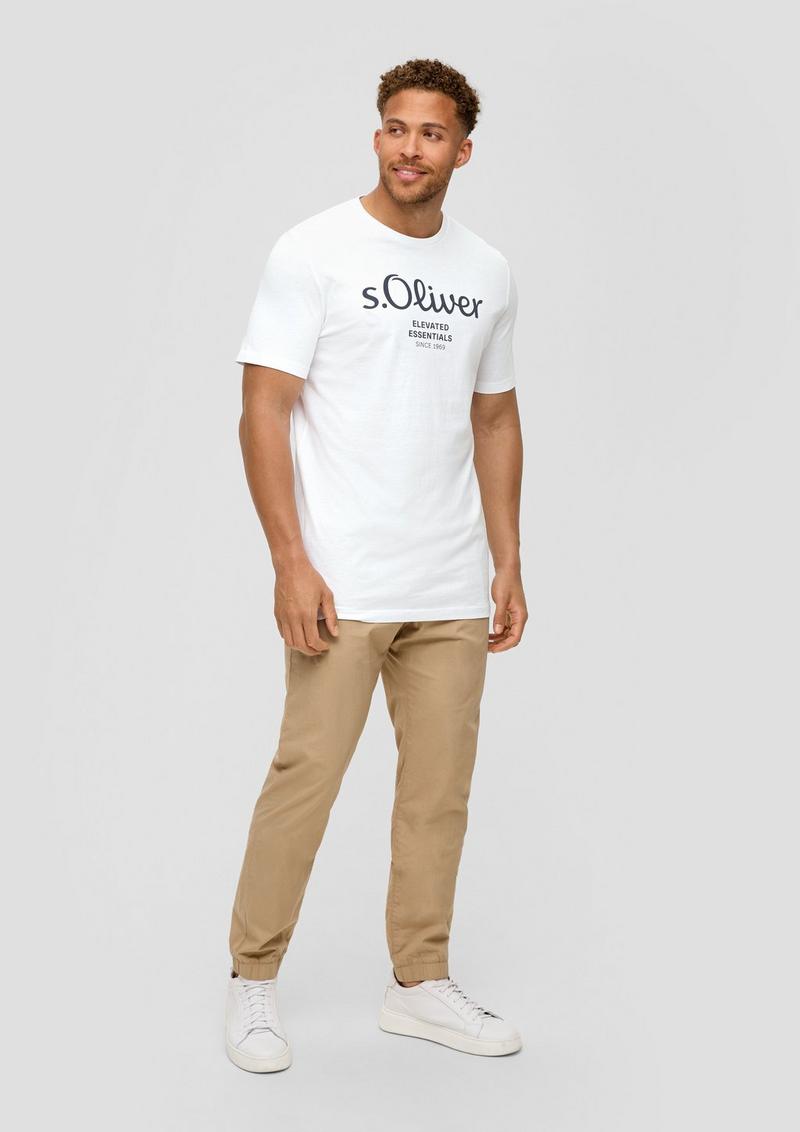 s.Oliver T-Shirt aus Baumwolle mit Logo-Print - weiß