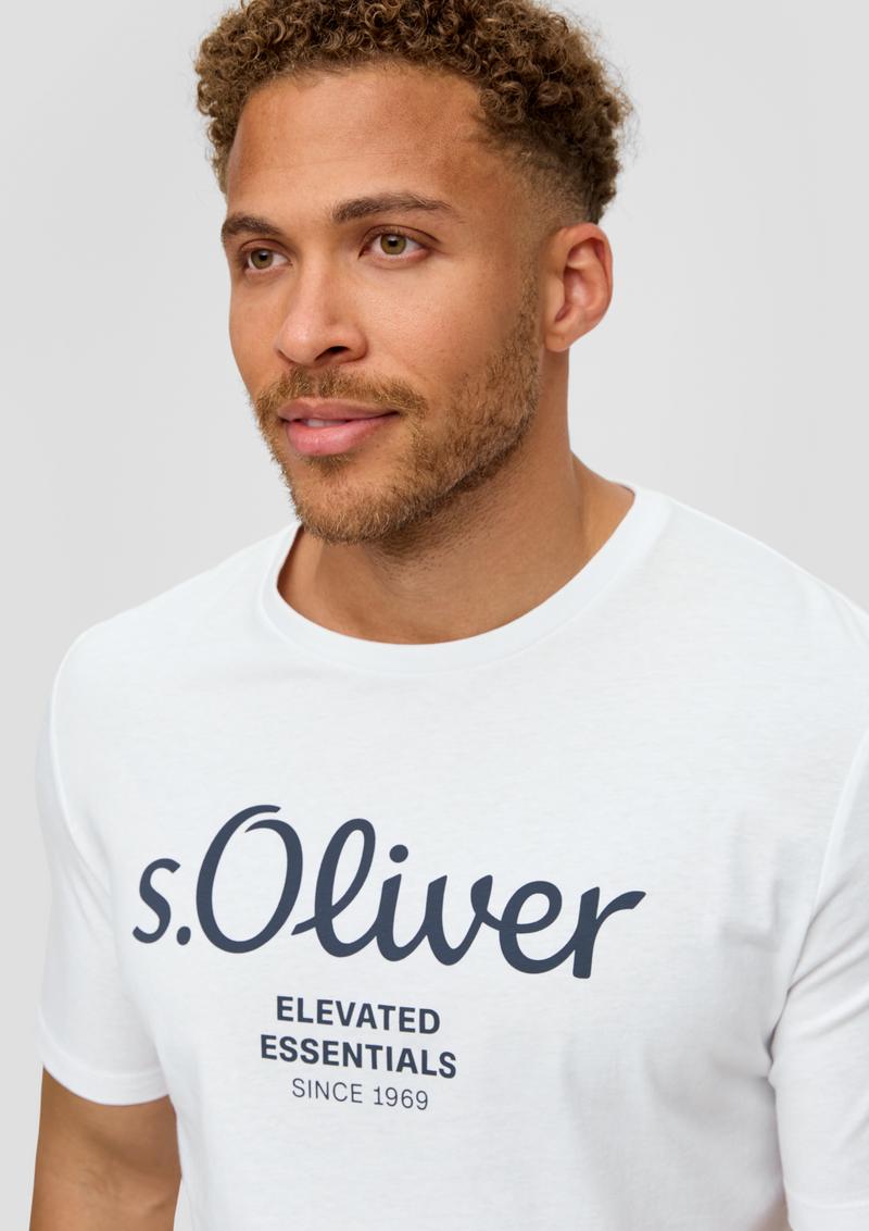 s.Oliver T-Shirt aus Baumwolle mit Logo-Print - weiß