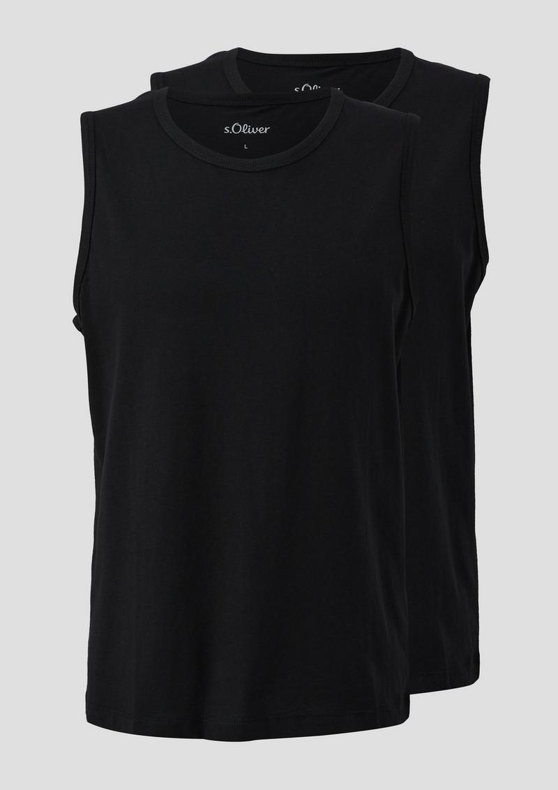 s.Oliver Tanktop im 2er-Pack - schwarz