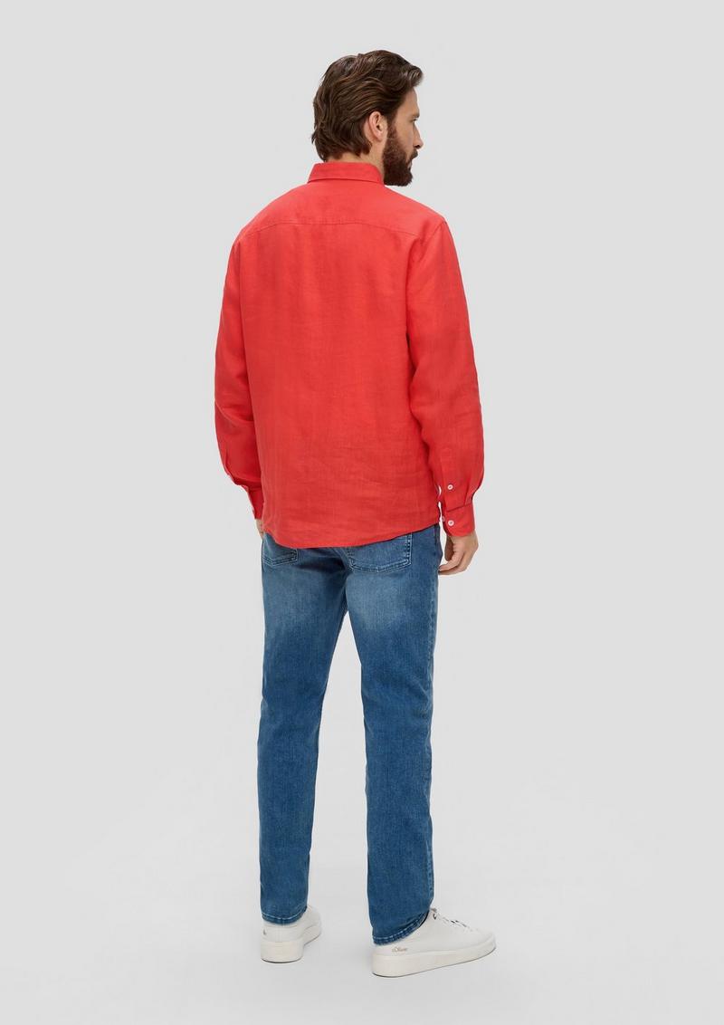 s.Oliver Leinenhemd mit Button-Down-Kragen - rot
