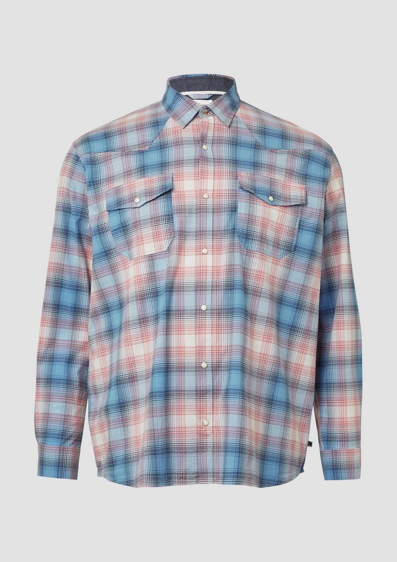 s.Oliver Regular Fit: Kariertes Hemd im Western-Style - hellblau