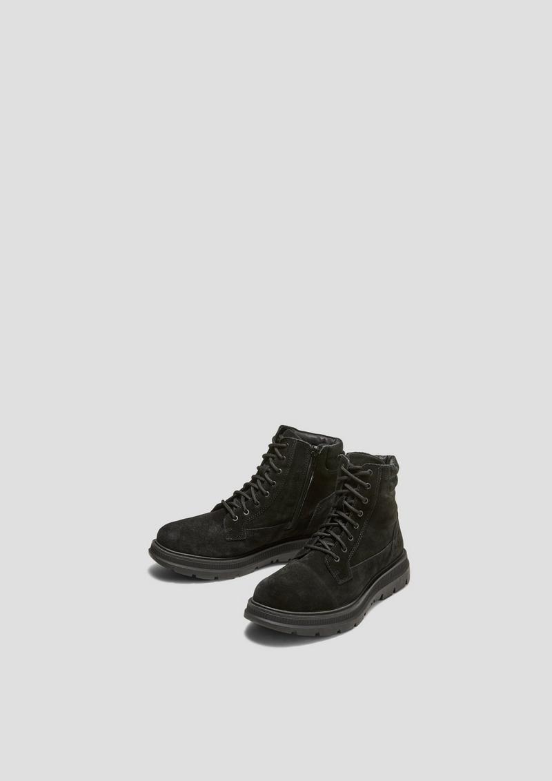 s.Oliver Gefütterte Boots aus Leder - schwarz