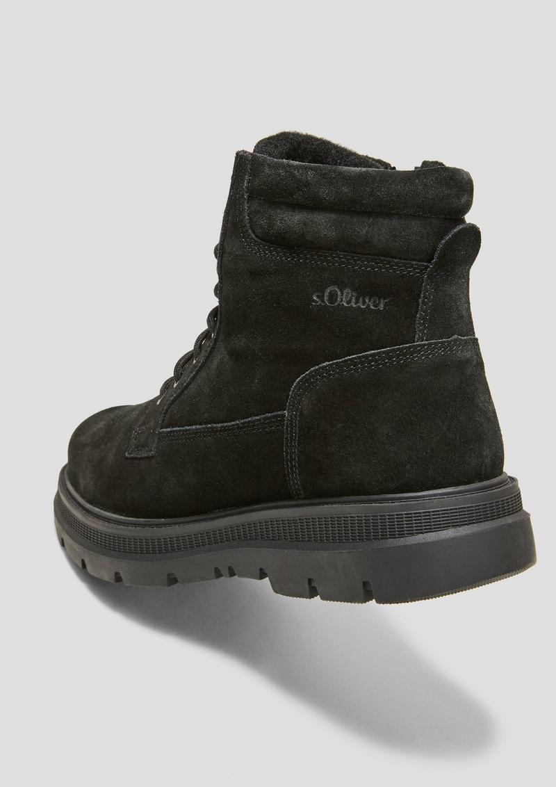 s.Oliver Gefütterte Boots aus Leder - schwarz