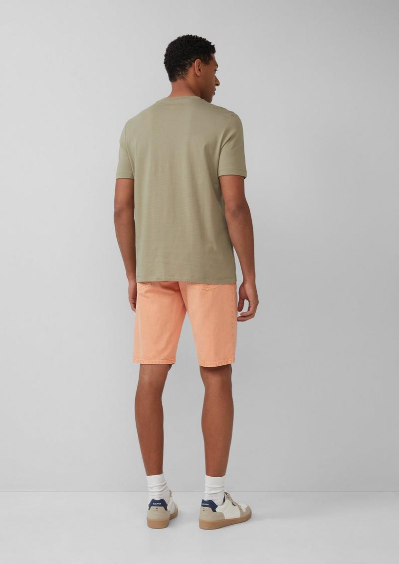 s.Oliver Baumwoll-T-Shirt mit Logo-Print - helles olivgrün