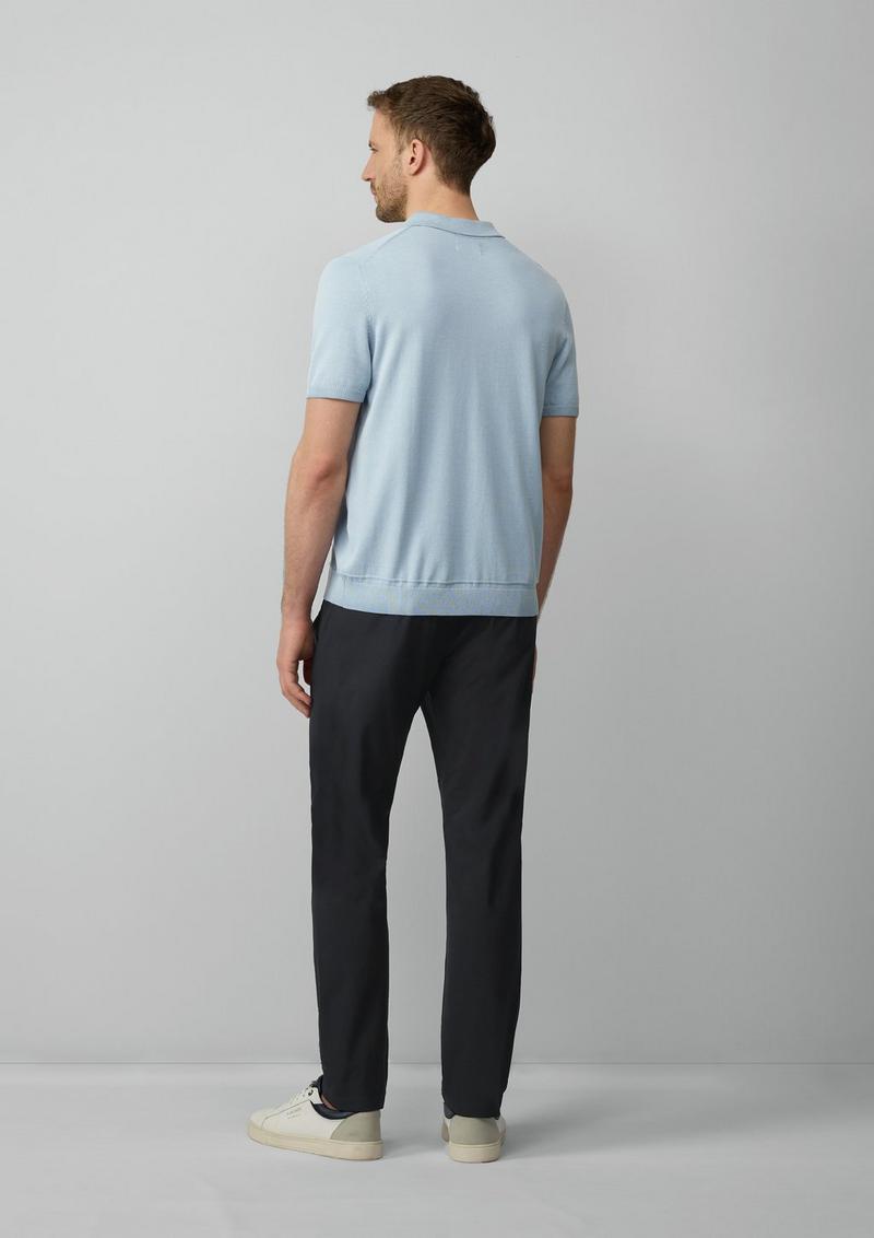 s.Oliver Feinstrick-Poloshirt aus Baumwoll-Modalmix - hellblau