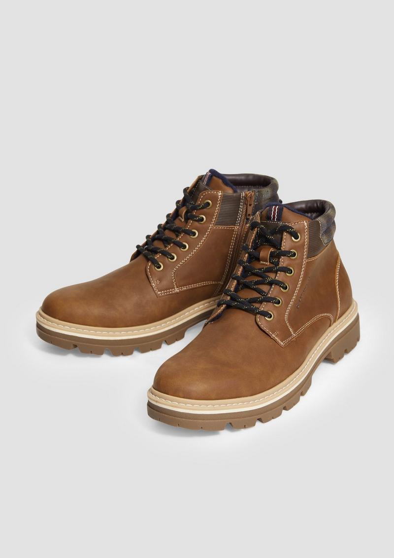 s.Oliver Stiefel mit Schnürung - cognac