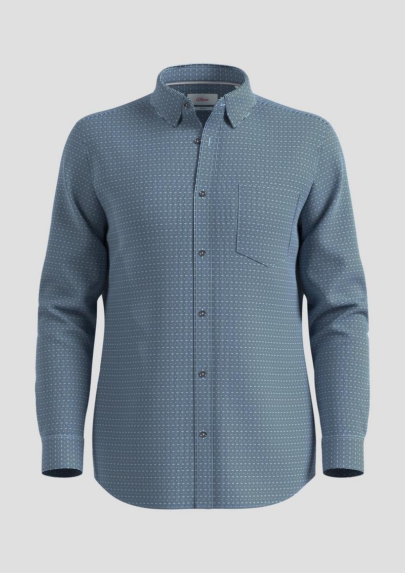s.Oliver Slim: Hemd aus Baumwollstretch - navy