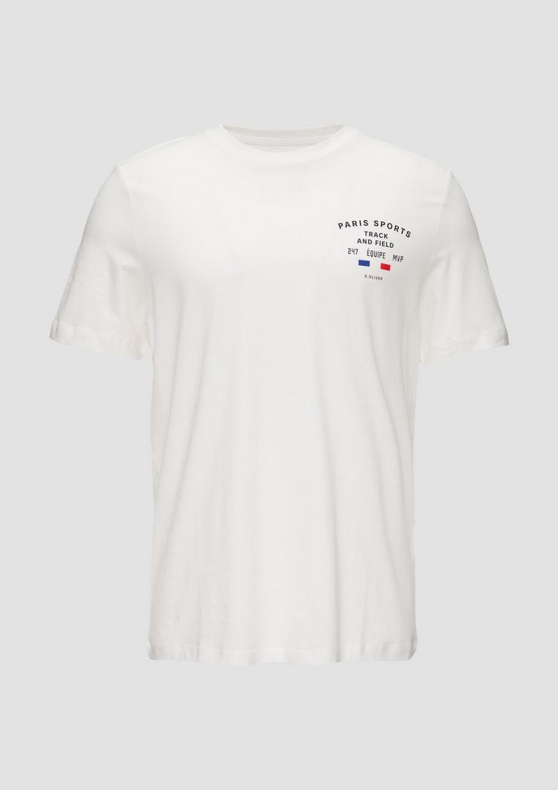 s.Oliver T-Shirt mit Frontprint - weiß