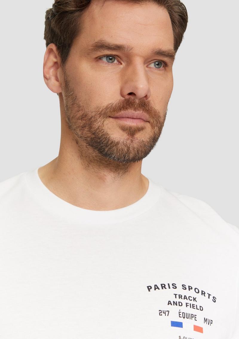 s.Oliver T-Shirt mit Frontprint - weiß