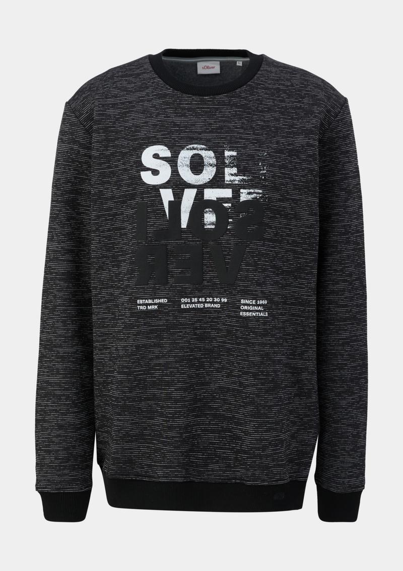s.Oliver Sweatshirt mit Frontprint - schwarz