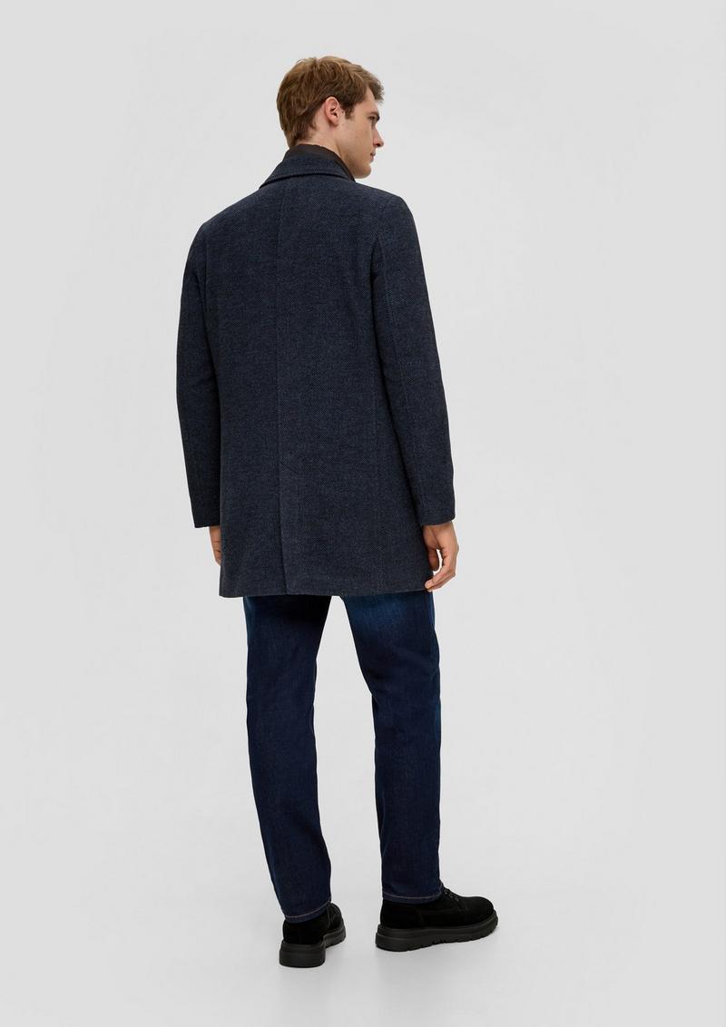 s.Oliver Tweed-Mantel mit herausnehmbarem Insert - navy