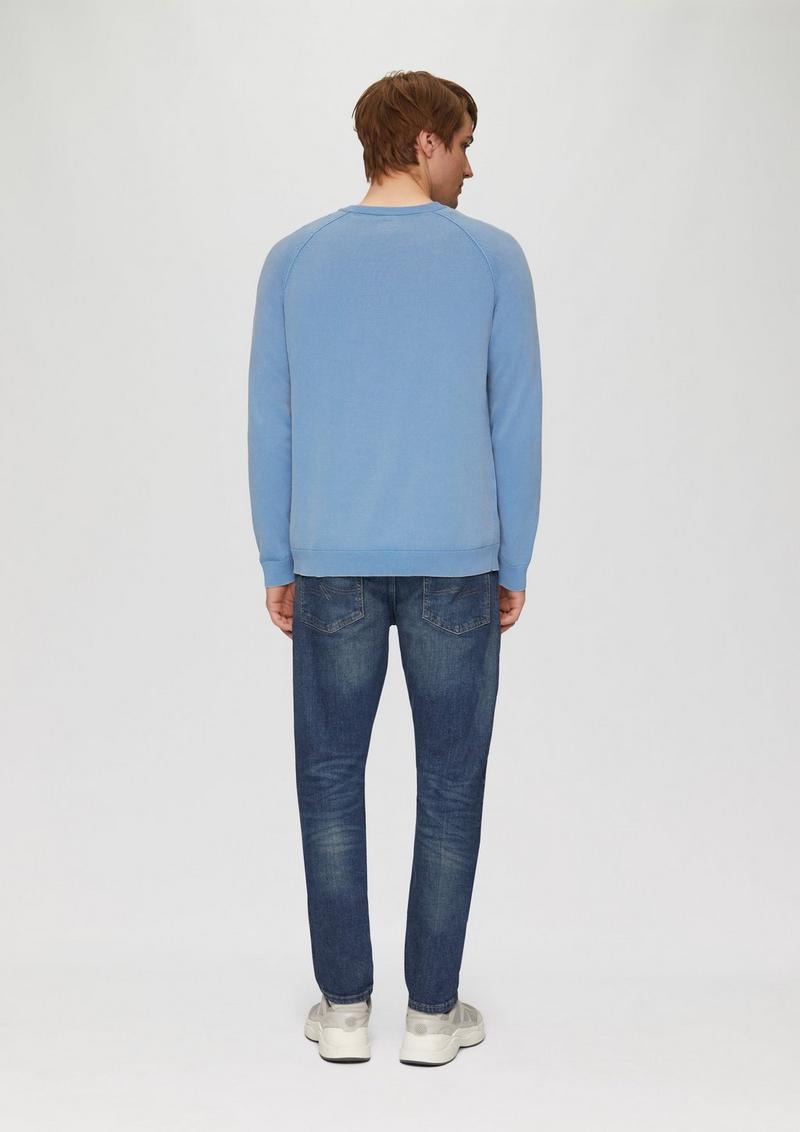 s.Oliver Baumwollpullover im Used-Look - hellblau