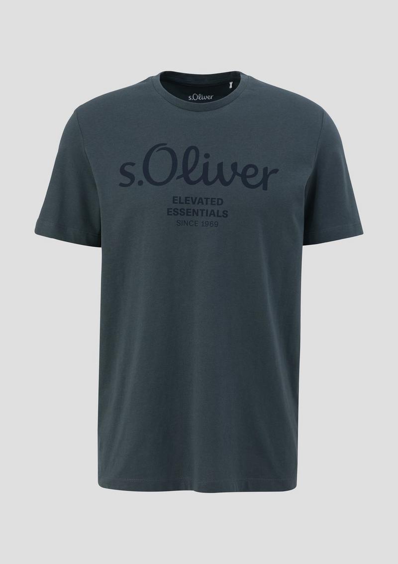 s.Oliver T-Shirt mit Logo-Print - dunkelgrau