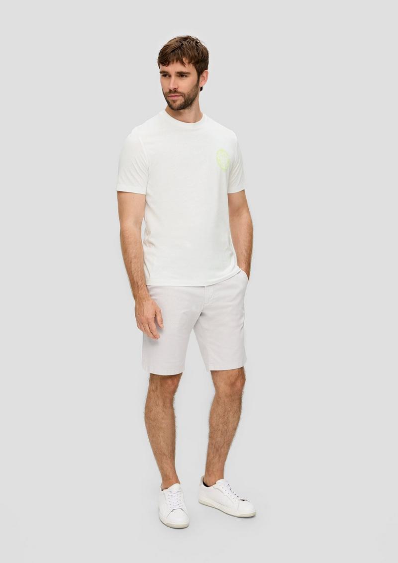 s.Oliver Baumwoll-T-Shirt mit Frontprint - weiß