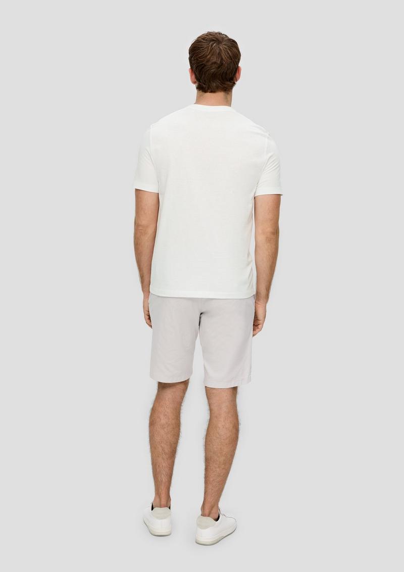s.Oliver Baumwoll-T-Shirt mit Frontprint - weiß