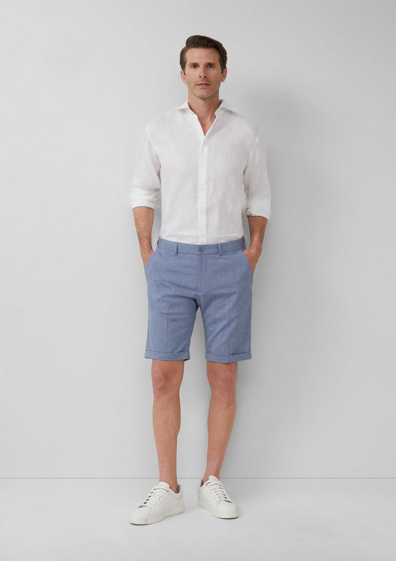 s.Oliver Fein gemusterte Bermuda im Regular Fit - navy