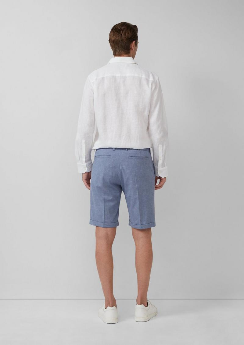 s.Oliver Fein gemusterte Bermuda im Regular Fit - navy