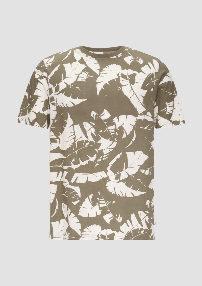 s.Oliver T-Shirt mit All-over-Print - karamell