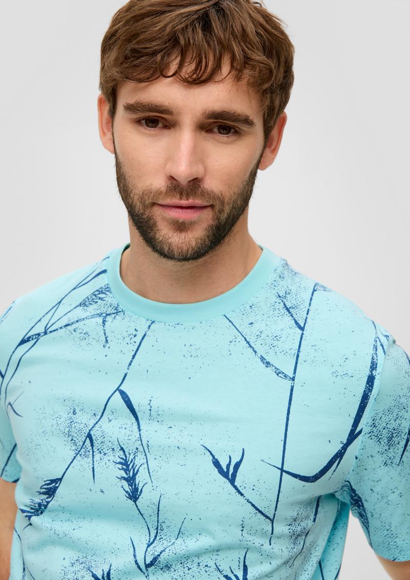 s.Oliver T-Shirt mit All-over-Print - helles türkis