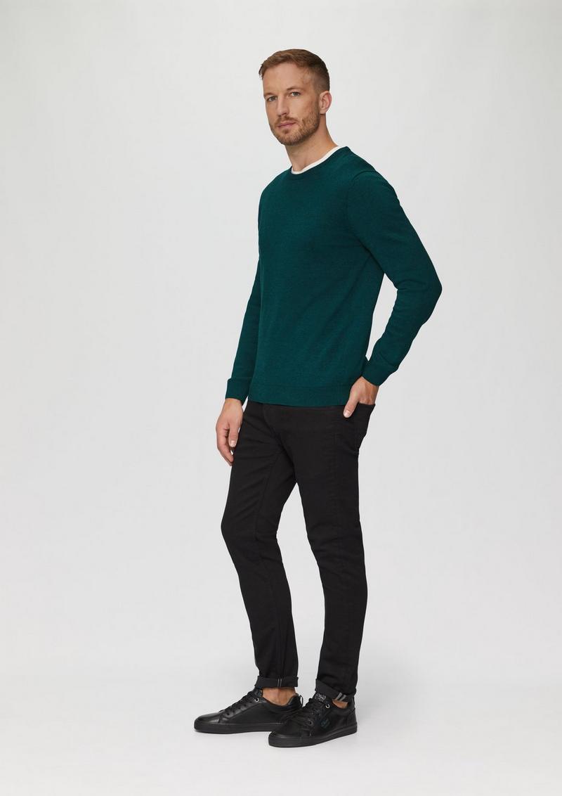s.Oliver Strickpullover mit Logo-Stickerei - petrol