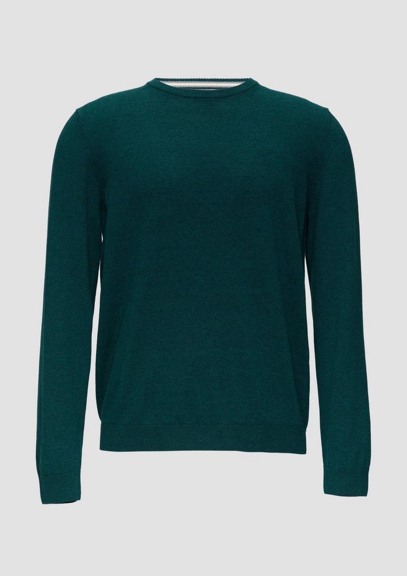 s.Oliver Strickpullover mit Logo-Stickerei - petrol