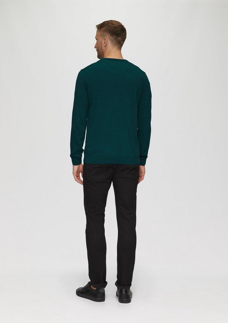 s.Oliver Strickpullover mit Logo-Stickerei - petrol