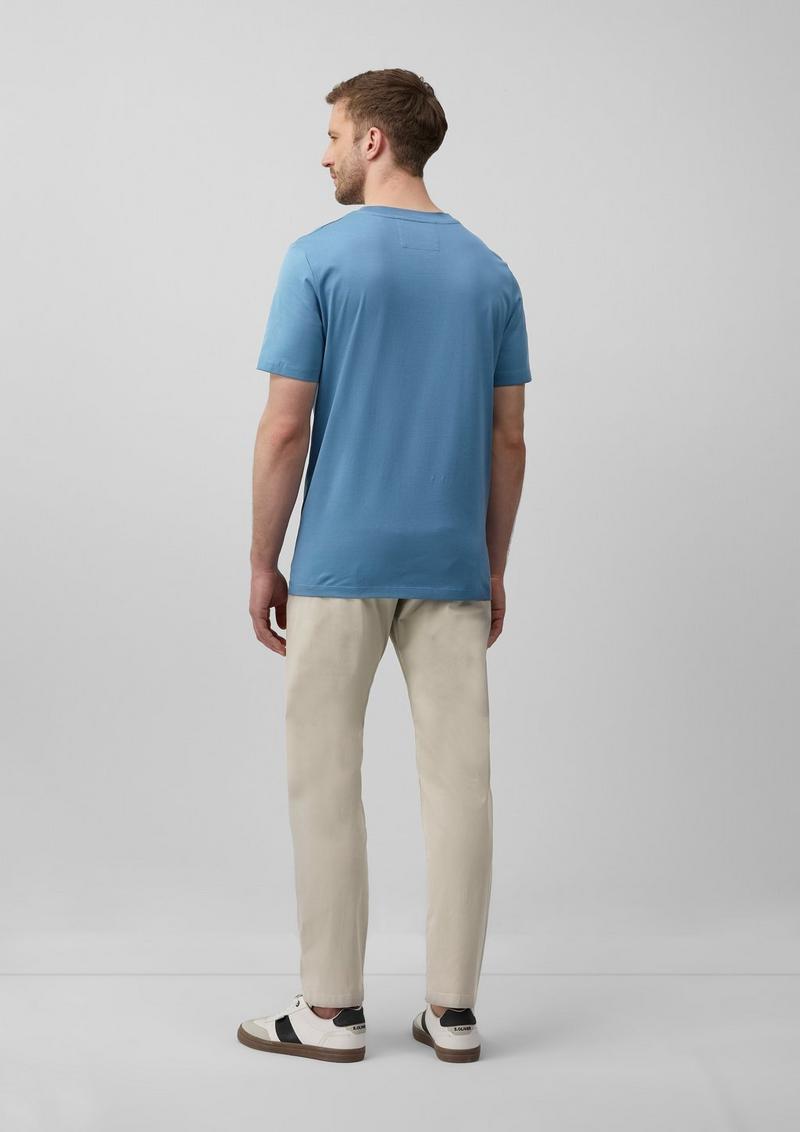 s.Oliver T-Shirt aus merzerisierter Baumwolle mit Label-Patch - aquamarin