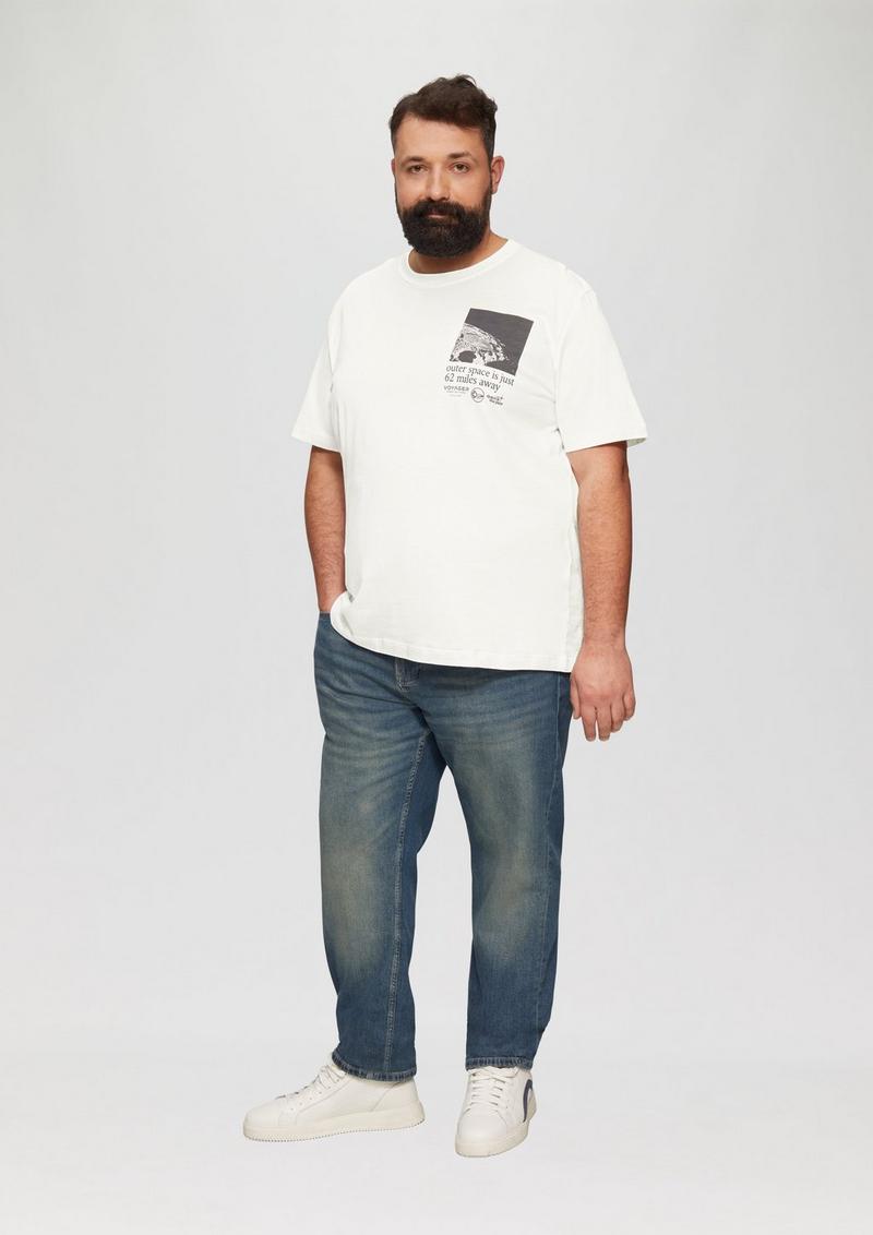 s.Oliver Baumwoll-T-Shirt mit Frontprint - weiß