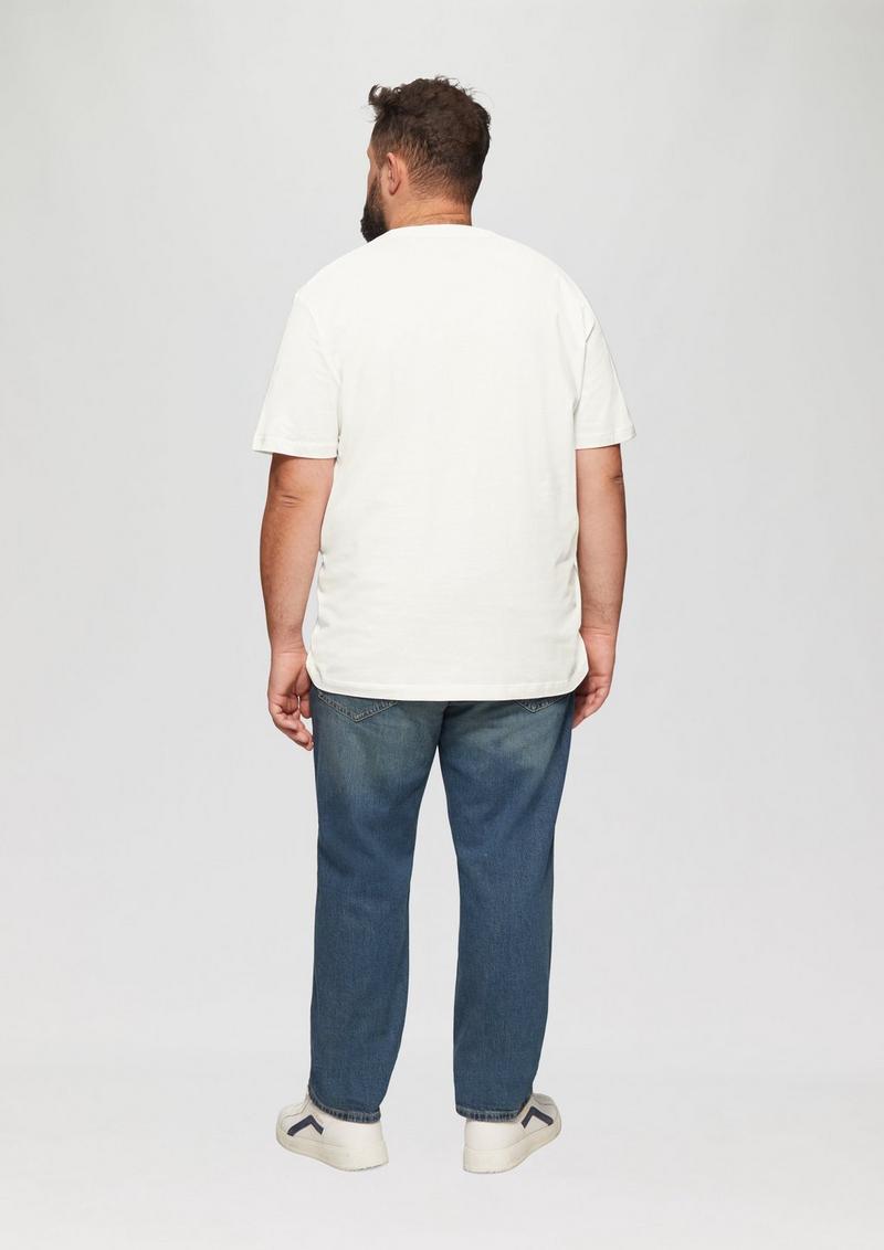 s.Oliver Baumwoll-T-Shirt mit Frontprint - weiß