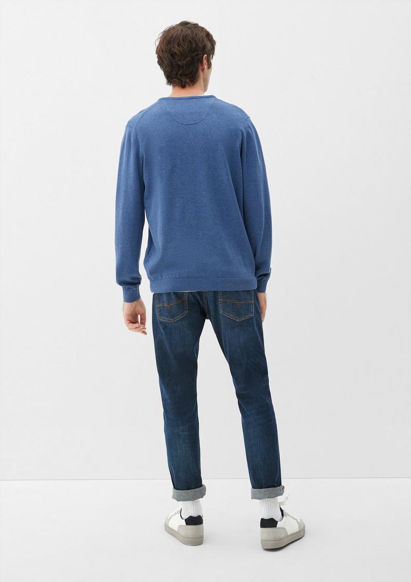 s.Oliver Feinstrickpulli mit V-Ausschnitt - tiefblau
