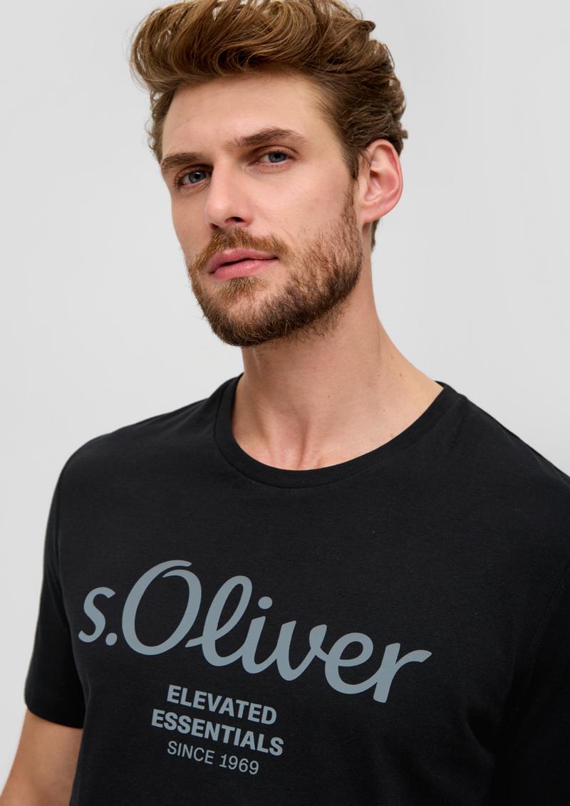 s.Oliver T-Shirt mit Logo-Print - schwarz