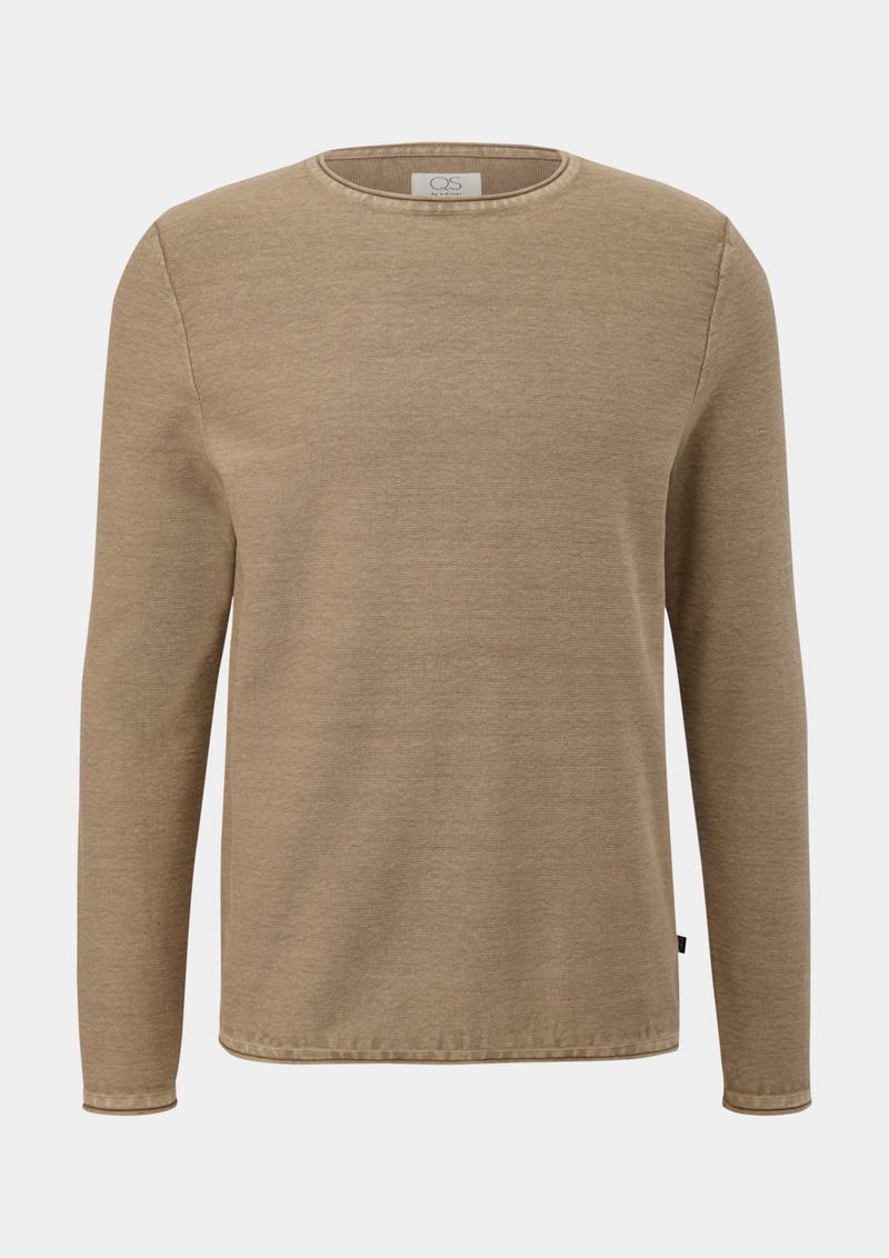 s.Oliver Pullover mit Garment Dye - sandfarben