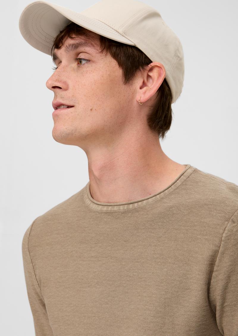 s.Oliver Pullover mit Garment Dye - sandfarben