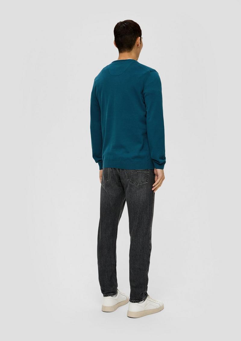 s.Oliver Strickpullover mit V-Ausschnitt - dunkles türkis