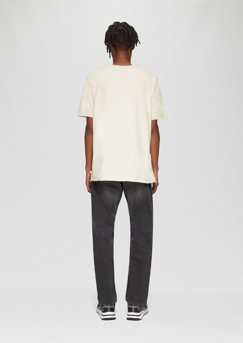 s.Oliver Gewaschenes T-Shirt mit Rollsaum - beige