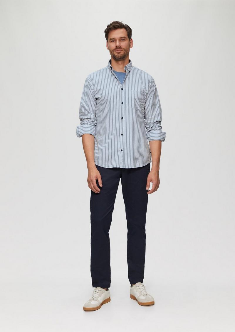 s.Oliver Slim Fit: Hemd aus Baumwollstretch - hellblau