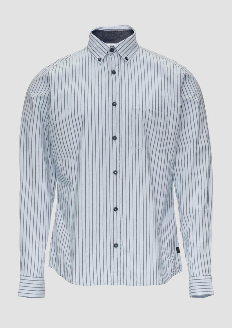 s.Oliver Slim Fit: Hemd aus Baumwollstretch - hellblau